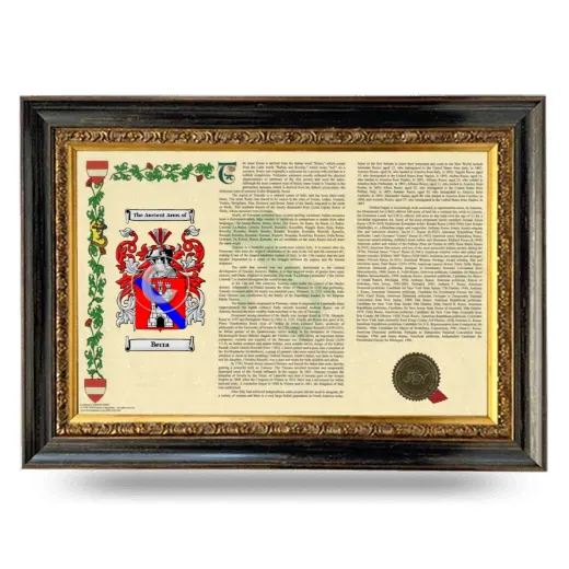 Berra Armorial Landscape Framed - Heirloom