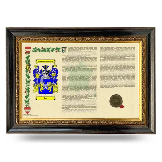 Bes Armorial Landscape Framed - Heirloom