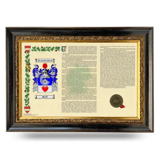 Beuff Armorial Landscape Framed - Heirloom