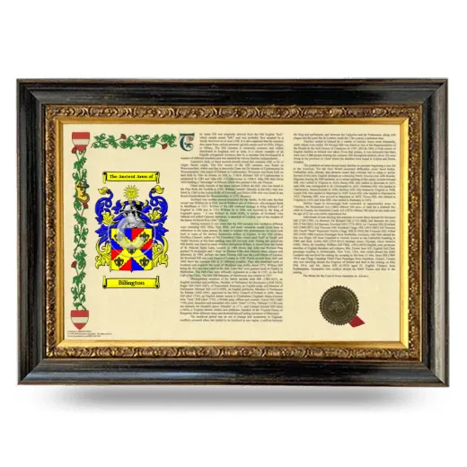 Bilington Armorial Landscape Framed - Heirloom