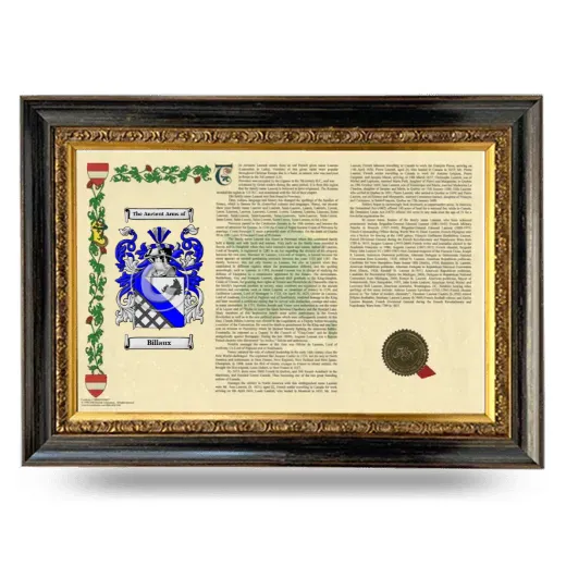 Billaux Armorial Landscape Framed - Heirloom