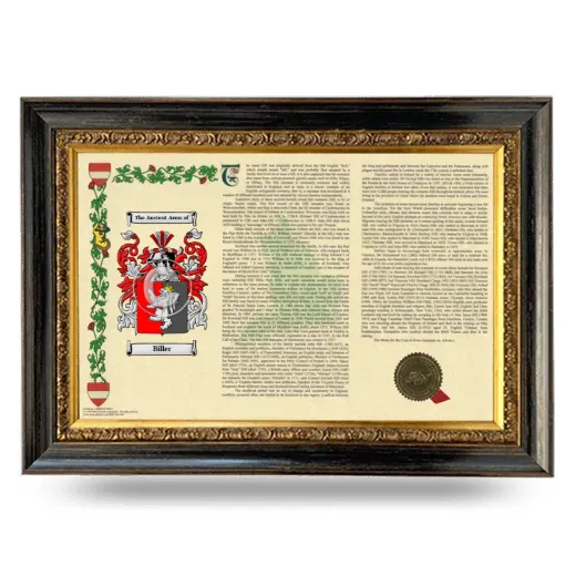 Biller Armorial Landscape Framed - Heirloom