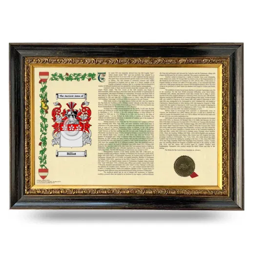 Billiot Armorial Landscape Framed - Heirloom