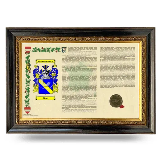 Biron Armorial Landscape Framed - Heirloom