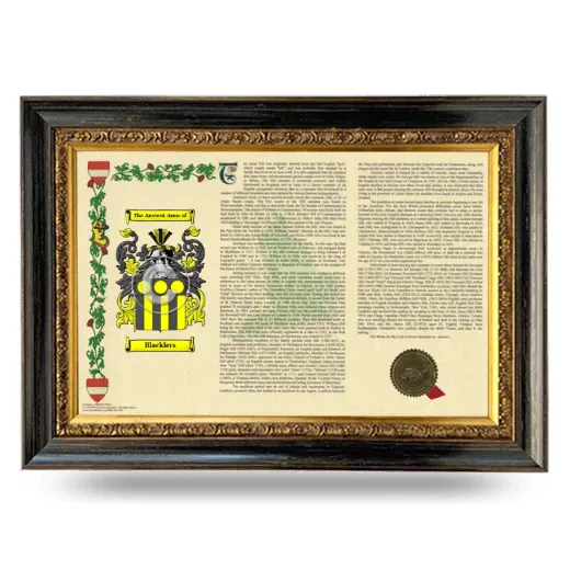 Blacklers Armorial Landscape Framed - Heirloom