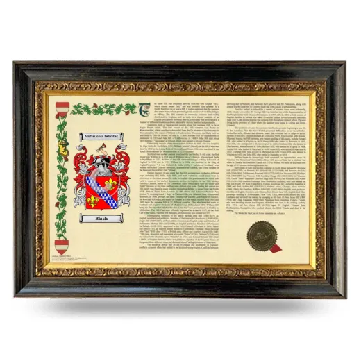 Blash Armorial Landscape Framed - Heirloom
