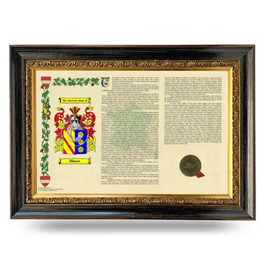 Bloues Armorial Landscape Framed - Heirloom