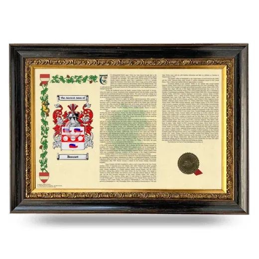 Bonnet Armorial Landscape Framed - Heirloom