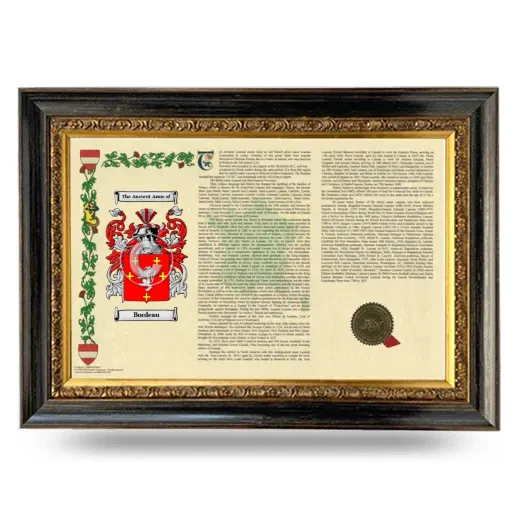 Bordeau Armorial Landscape Framed - Heirloom