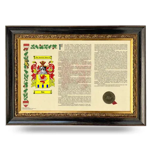 Bos Armorial Landscape Framed - Heirloom