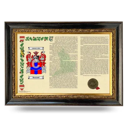 Bosword Armorial Landscape Framed - Heirloom