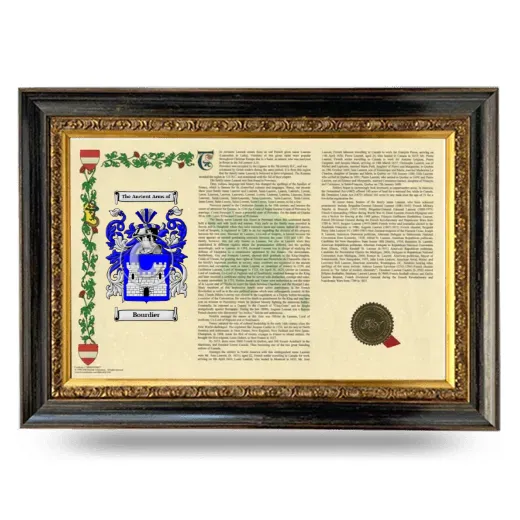 Bourdier Armorial Landscape Framed - Heirloom