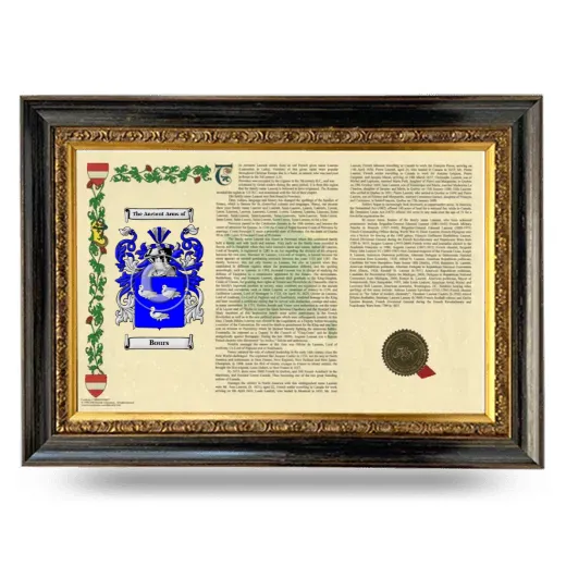 Bours Armorial Landscape Framed - Heirloom