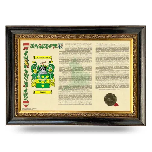 Brassy Armorial Landscape Framed - Heirloom