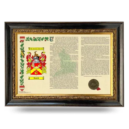 Breech Armorial Landscape Framed - Heirloom