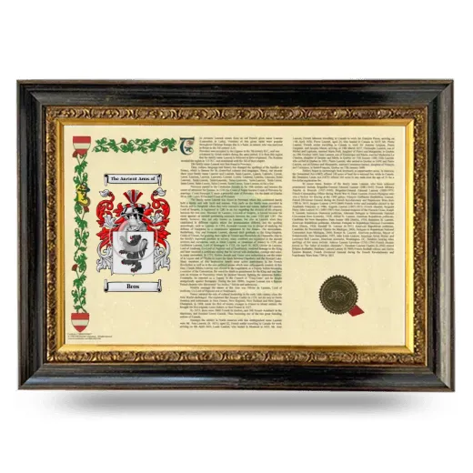 Bros Armorial Landscape Framed - Heirloom