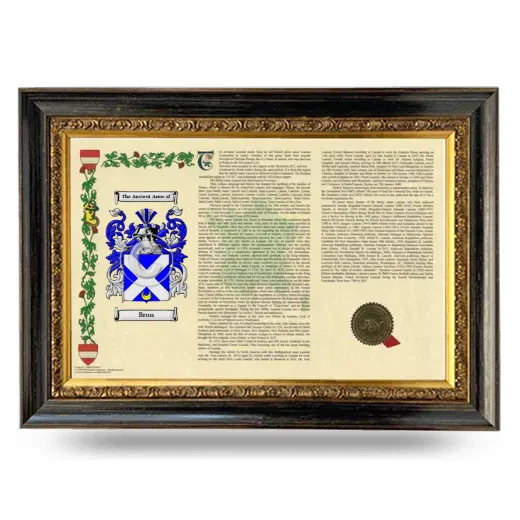 Brun Armorial Landscape Framed - Heirloom