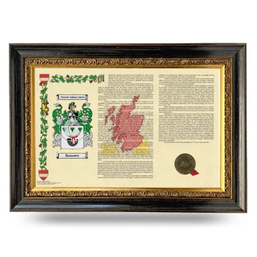 Brunette Armorial Landscape Framed - Heirloom
