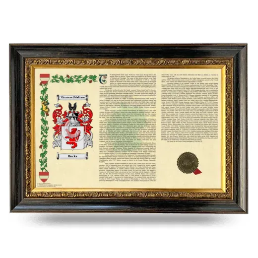 Bucks Armorial Landscape Framed - Heirloom