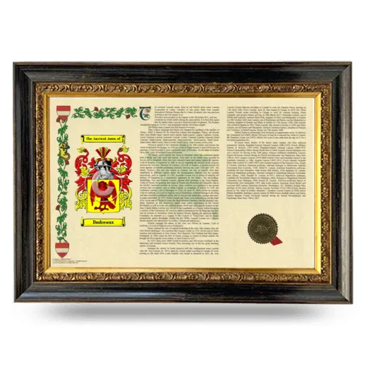 Budreaux Armorial Landscape Framed - Heirloom