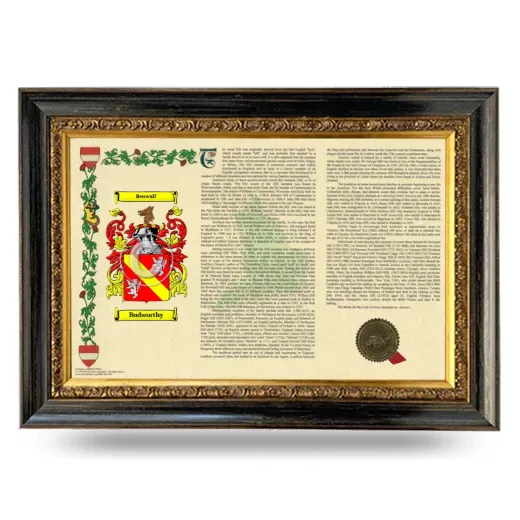 Budworthy Armorial Landscape Framed - Heirloom