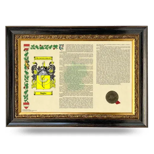 Bugles Armorial Landscape Framed - Heirloom