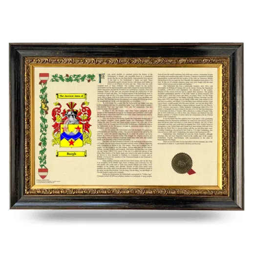 Burgh Armorial Landscape Framed - Heirloom