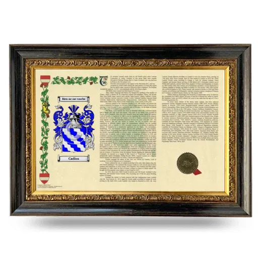 Cadius Armorial Landscape Framed - Heirloom