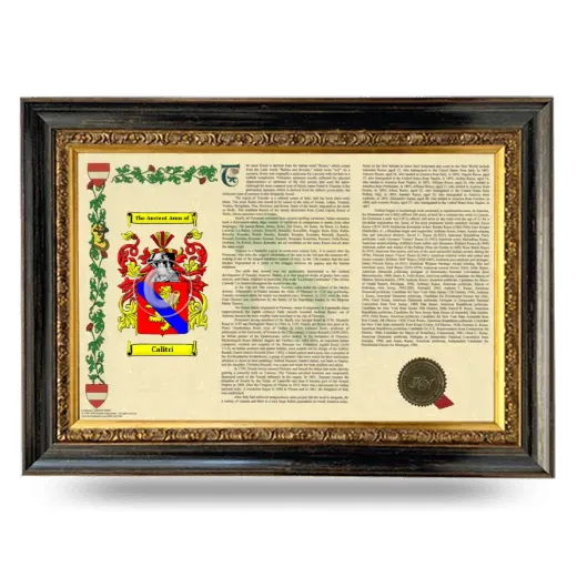 Calitri Armorial Landscape Framed - Heirloom