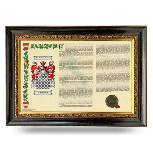 Calvanese Armorial Landscape Framed - Heirloom