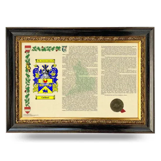 Catland Armorial Landscape Framed - Heirloom