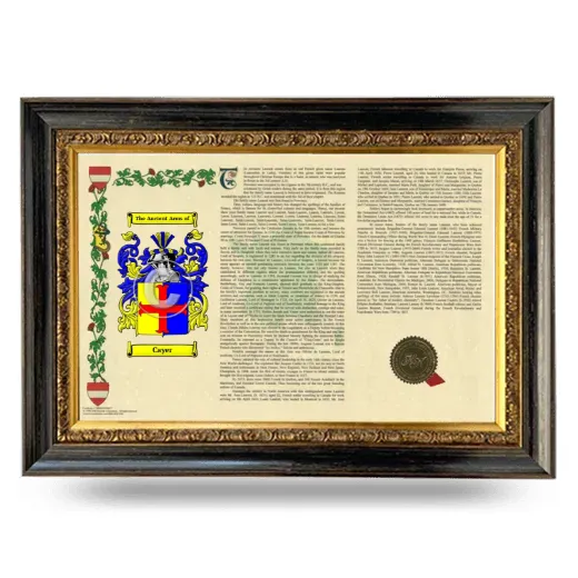Cayer Armorial Landscape Framed - Heirloom