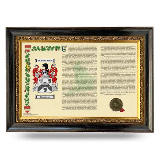 Chambion Armorial Landscape Framed - Heirloom