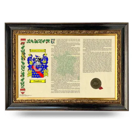 Chambray Armorial Landscape Framed - Heirloom
