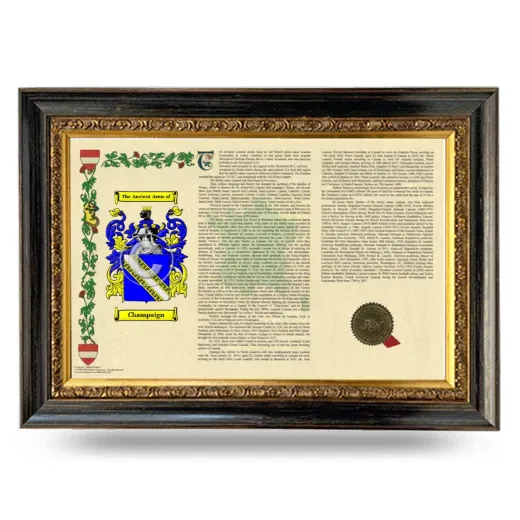 Champaign Armorial Landscape Framed - Heirloom