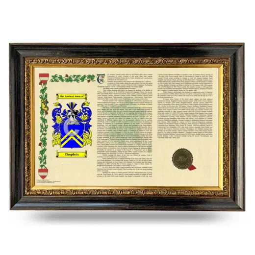 Chaplain Armorial Landscape Framed - Heirloom