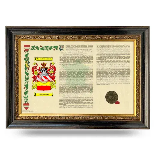 Chaponais Armorial Landscape Framed - Heirloom