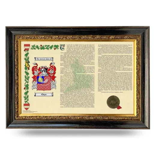 Claps Armorial Landscape Framed - Heirloom