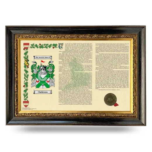 Clarkesum Armorial Landscape Framed - Heirloom