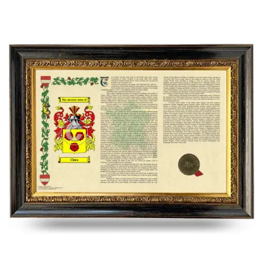 Clers Armorial Landscape Framed - Heirloom