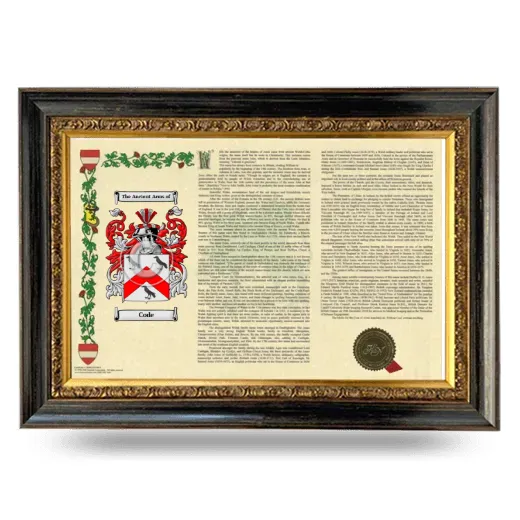 Code Armorial Landscape Framed - Heirloom
