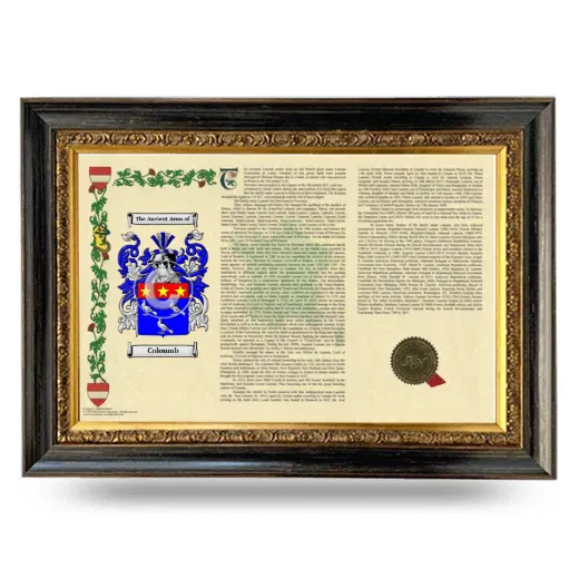 Coloumb Armorial Landscape Framed - Heirloom