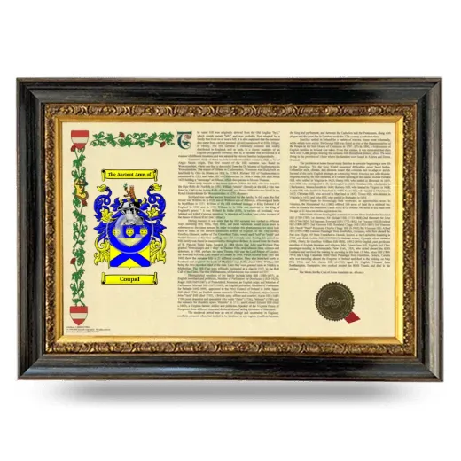 Coupal Armorial Landscape Framed - Heirloom