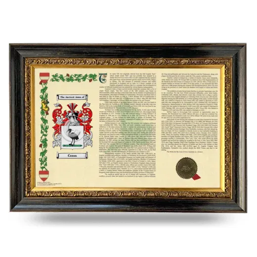 Crans Armorial Landscape Framed - Heirloom