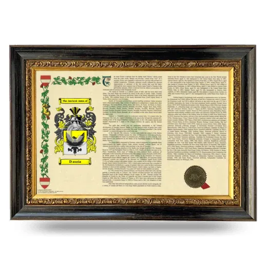 D auria Armorial Landscape Framed - Heirloom