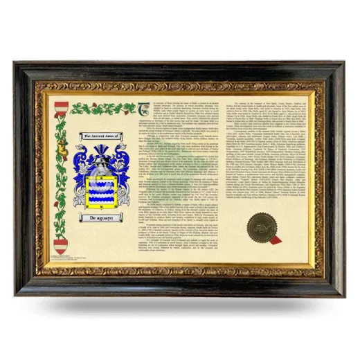 De aguayo Armorial Landscape Framed - Heirloom