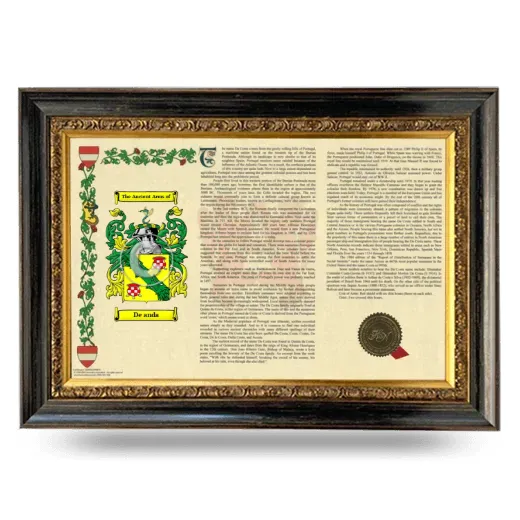 De anda Armorial Landscape Framed - Heirloom