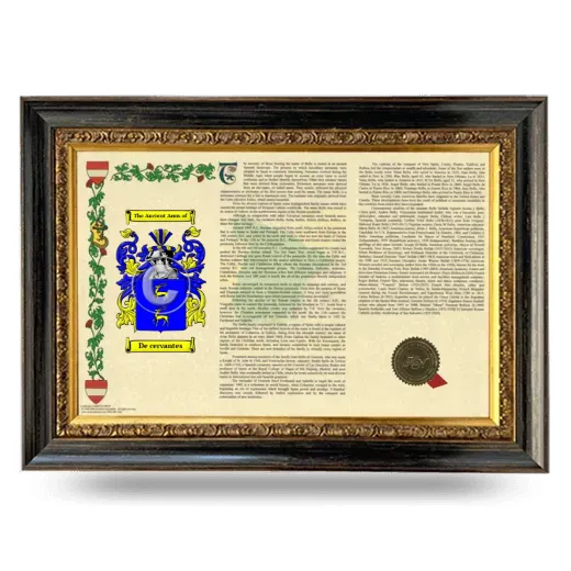 De cervantes Armorial Landscape Framed - Heirloom