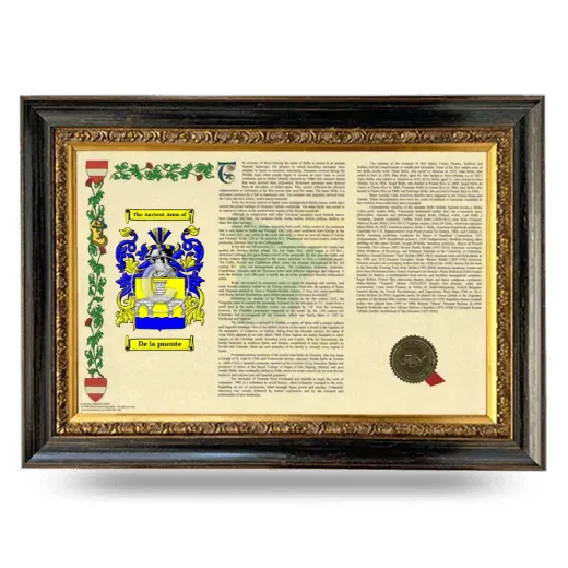 De la puente Armorial Landscape Framed - Heirloom