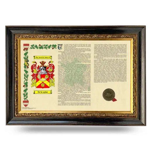 De la spine Armorial Landscape Framed - Heirloom